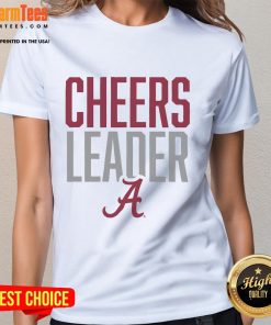 Official Alabama Crimson Tide Cheers Leader Ladies Tee in team colors, perfect for fans showcasing school spirit.