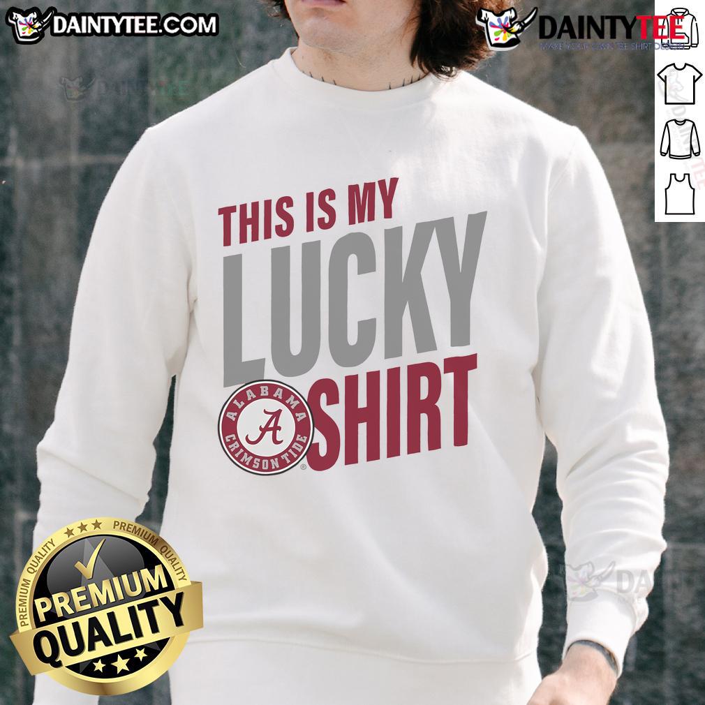 Official Alabama Crimson Tide This Is My Lucky Sweatshirt Official Alabama Crimson Tide sweatshirt featuring a lucky design, perfect for fans showcasing team spirit.
