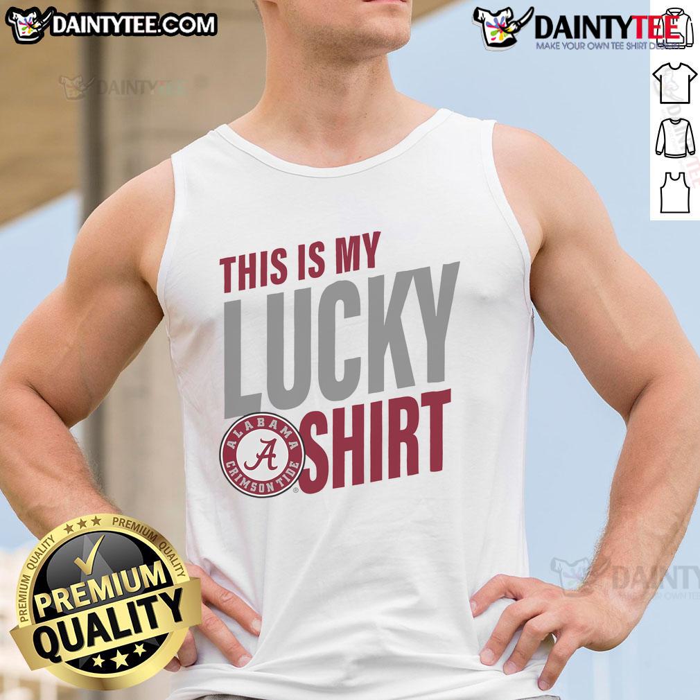 Official Alabama Crimson Tide This Is My Lucky Tank Top Official Alabama Crimson Tide tank top with 'This Is My Lucky Tank Top' design, perfect for game day and fan wear.