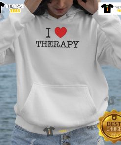 Official Alegra Kastens 'I Love Therapy' hoodie featuring a stylish design, perfect for mental health advocates.