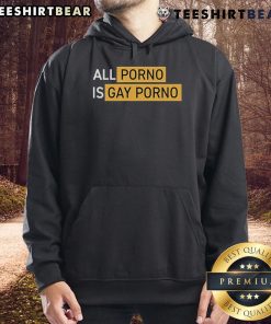Official Alex Rosen All Porno Is Gay Porno Hoodie in black, featuring bold graphic text and stylish design.