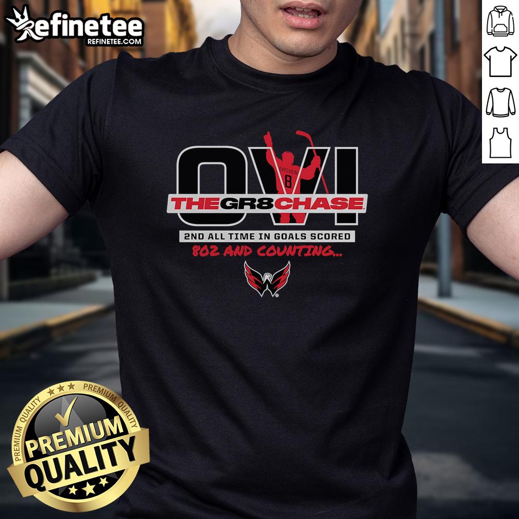 Official Alexander Ovechkin Washington Capitals Gr8 Chase T Shirt Official Alexander Ovechkin Washington Capitals Gr8 Chase T-Shirt featuring bold graphics and team colors for fans.