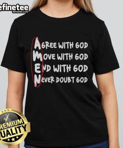 Alt Text: Official AMEN Christian Faith God Ladies Tee featuring a stylish design celebrating faith and spirituality.