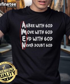 Official Amen Christian Faith God T-Shirt featuring bold text and a stylish design for believers and faith enthusiasts.