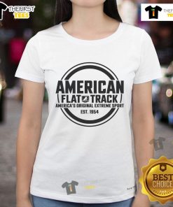 Official American Flat Track Est. 1954 ladies tee showcasing America's original extreme sport design.