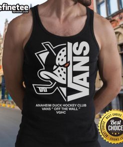 Official Anaheim Ducks Hockey Club Vans Off The Wall Vert Blend Tank Top featuring team logo and stylish design.