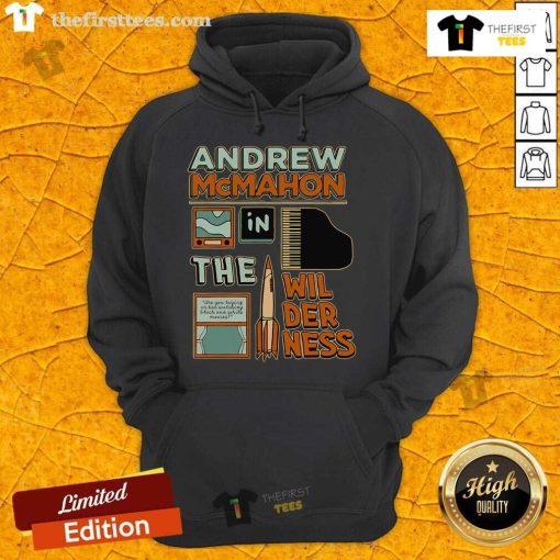 Alt Text: Official Andrew McMahon In The Wilderness piano and rocket hoodie featuring vibrant design and cozy fit.