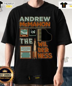 Official Andrew McMahon In The Wilderness piano and rocket t-shirt featuring vibrant design and comfortable fit.