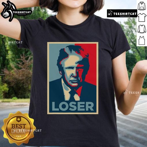 Official Anti-Trump Obama Hope Poster design on a ladies tee, featuring bold graphics and a statement against Trump.