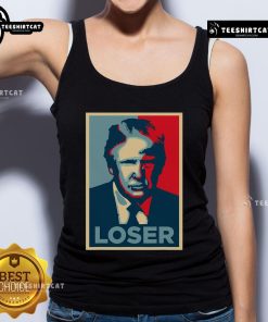 Official Anti-Trump Obama Hope Poster tank top featuring bold graphics and a politically charged design.