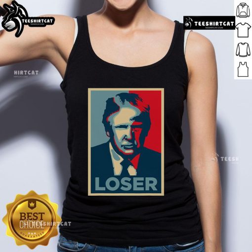 Official Anti-Trump Obama Hope Poster tank top featuring bold graphics and a politically charged design.