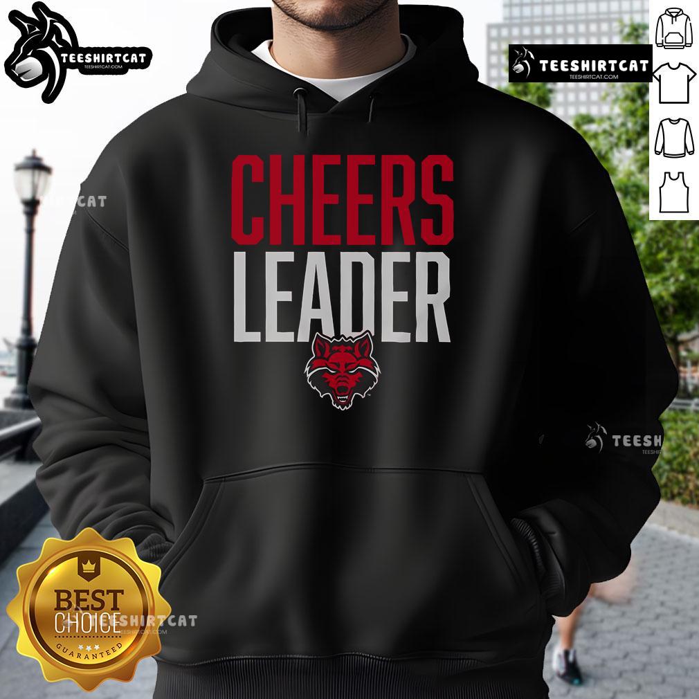 Official Arkansas State Red Wolves Cheers Leader Hoodie Alt Text: Official Arkansas State Red Wolves cheerleader hoodie featuring vibrant team colors and logo, perfect for fans.