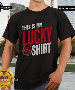 Official Arkansas State Red Wolves 'This Is My Lucky' T-Shirt featuring bold school colors and logo, perfect for fans.
