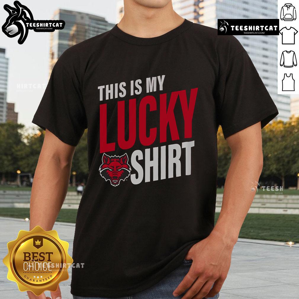 Official Arkansas State Red Wolves This Is My Lucky T Shirt Official Arkansas State Red Wolves 'This Is My Lucky' T-Shirt featuring bold school colors and logo, perfect for fans.