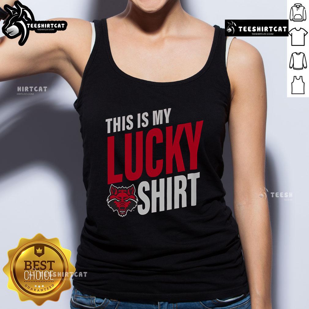 Official Arkansas State Red Wolves This Is My Lucky Tank Top Official Arkansas State Red Wolves 'This Is My Lucky' tank top featuring bold graphics and vibrant team colors.