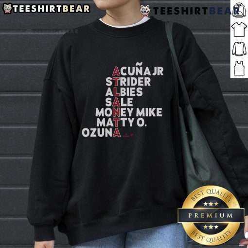 Official Atlanta Baseball MLB Names 2025 Sweatshirt featuring team logo and stylish design for fans.