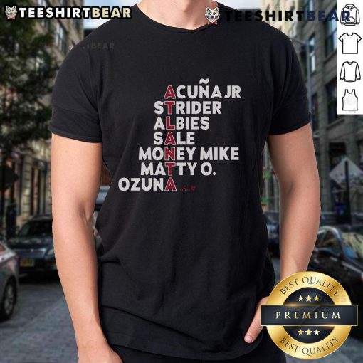 Official Atlanta Baseball MLB Names 2025 T-Shirt featuring team logo and vibrant design for fans and collectors.