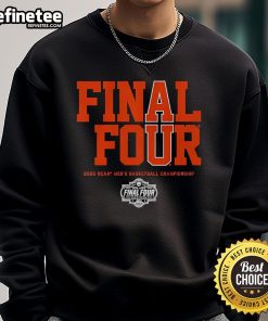 Official Auburn Tigers Final Four basketball sweatshirt in navy blue, featuring team logo and championship details.