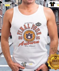 Official Auburn Tigers 2025 Final Four vintage basketball tank top featuring team logo and stylish design.