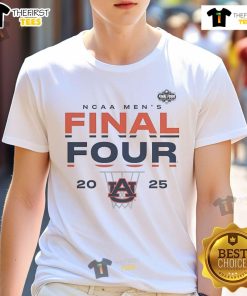 Official Auburn Tigers 2025 NCAA Men's Basketball Tournament March Madness Final Four Lay Up T-Shirt design featuring team colors.