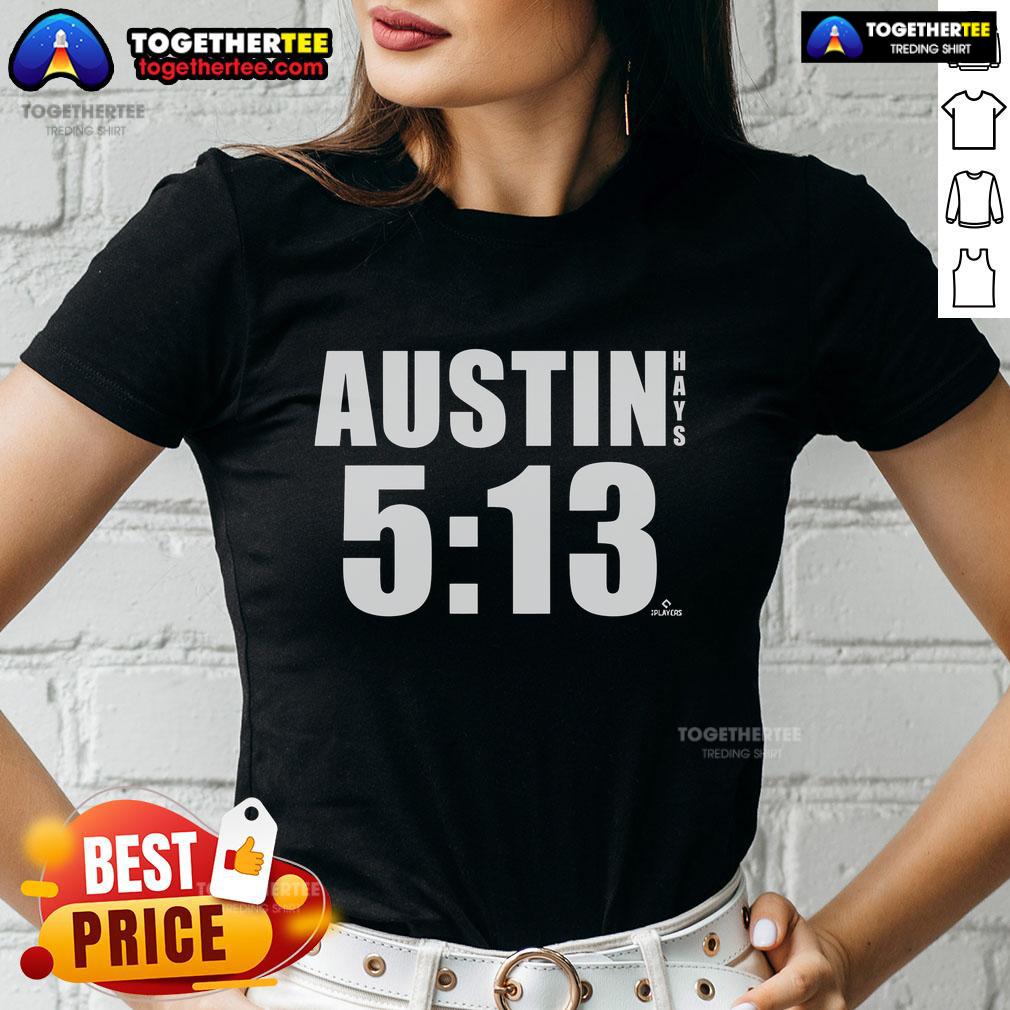 Official Austin 513 Austin Hays Mlbpa Ladies Tee Official Austin 513 Austin Hays MLBPA ladies tee featuring a stylish design for female baseball fans.