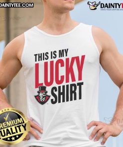 Official Austin Peay Governors 'This Is My Lucky' tank top in red, perfect for game day and showing team spirit.