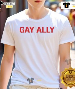 Official Azealia Banks Gay Ally T-Shirt featuring vibrant colors and bold text supporting LGBTQ+ rights.