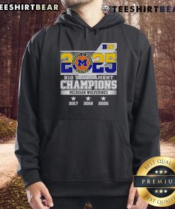 Alt Text: Michigan Wolverines 2025 hoodie celebrating their B1G Tournament champions victory in stylish design.