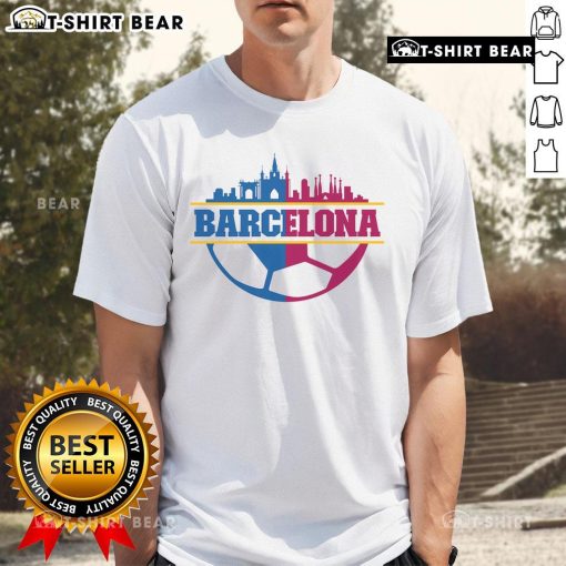 Official Barcelona City T-Shirt featuring iconic city skyline and vibrant colors, perfect for fans and tourists alike.