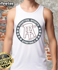 Official Barstool Sports Starting 9 logo tank top featuring vibrant design, perfect for sports fans and summer wear.