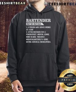 Official Bartender Definition Hoodie for Barkeeper, stylish apparel for bartenders and bar enthusiasts.