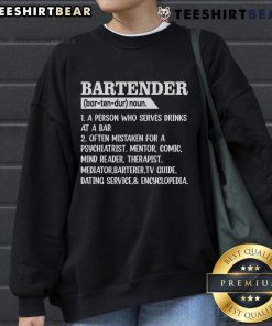 Official Bartender Definition Sweatshirt featuring a stylish design for barkeepers and bar enthusiasts.