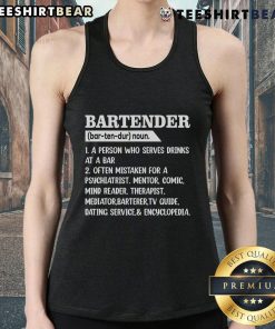 Official Bartender Definition tank top featuring a stylish barkeeper design for bartenders and bar enthusiasts.