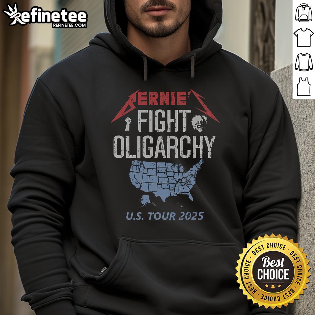 Official Bernie'S Fight Oligarchy Us Tour Hoodie Official Bernie's Fight Oligarchy US Tour Hoodie featuring bold graphics promoting social justice and equality.