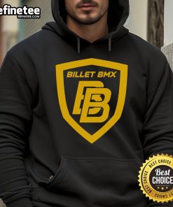 Alt Text: Official Billet BMX Shield Logo Hoodie featuring a stylish design and vibrant logo, perfect for BMX enthusiasts.
