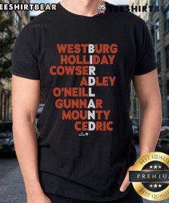 Official Birdland Baseball MLB Names 2025 T-Shirt featuring vibrant team graphics and a modern design for fans.