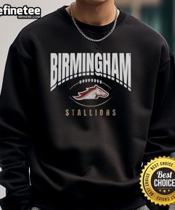Alt Text: Official Birmingham Stallions Football Outline Sweatshirt featuring bold logo design and comfortable fit.