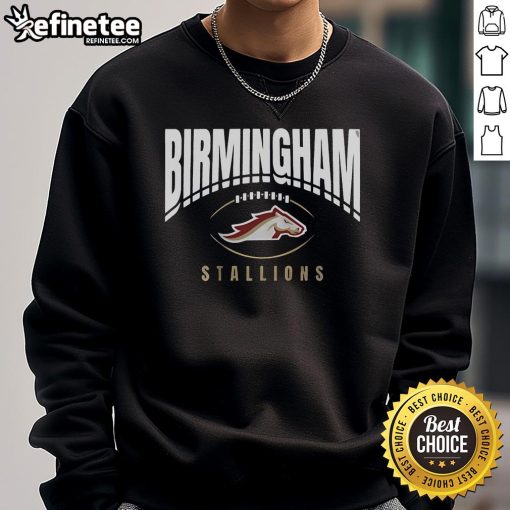 Alt Text: Official Birmingham Stallions Football Outline Sweatshirt featuring bold logo design and comfortable fit.