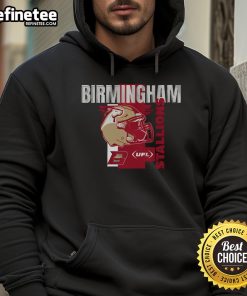 Official Birmingham Stallions Helmet Frame Hoodie showcasing team logo and stylish design for fans and sports enthusiasts.