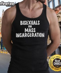 Official Bisexuals for Mass Incarceration tank top featuring a bold graphic design promoting LGBTQ+ advocacy.