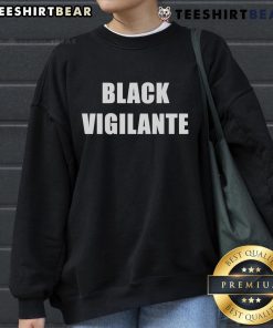 Official Black Vigilante Sweatshirt featuring a bold design, perfect for fans of unique streetwear fashion.