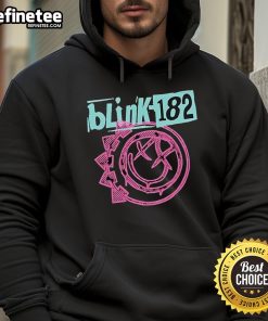 Official Blink-182 One More Time Tour Hoodie featuring the band's logo and tour artwork in vibrant colors.
