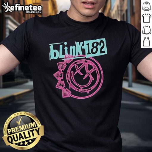 Official Blink-182 One More Time Tour T-Shirt featuring vibrant graphics and tour details, perfect for fans.