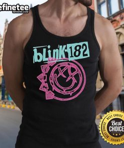 Official Blink-182 One More Time Tour tank top featuring vibrant band graphics and a stylish design for fans.