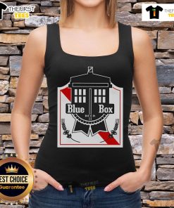 Official Blue Box Beer tank top featuring a stylish design, perfect for casual outings and summer gatherings.