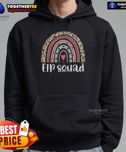 Official Boho Rainbow EIP Squad hoodie for Early Intervention Program ECSE Team, showcasing vibrant colors and comfortable design.