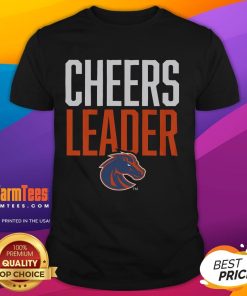 Official Boise State Broncos Cheers Leader T-Shirt featuring vibrant team colors and logo for fans and supporters.