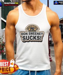 Official Boston Bruins Don Sweeney Sucks Tank Top featuring bold graphics, perfect for fans showing team spirit.