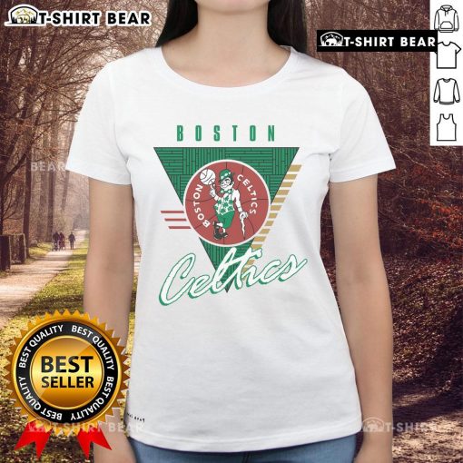 Official Boston Celtics Final Seconds Ladies Tee featuring vibrant team colors and logo, perfect for female fans.