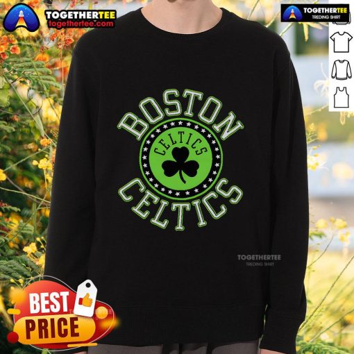 Official Boston Celtics Homage Sweatshirt in green, featuring the team's logo and a comfortable, stylish design.